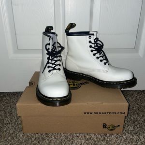 Dr. Martens White Lace-up Boots